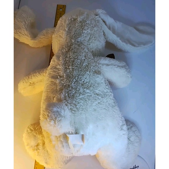 All White Chocolate Scented Plush Bunny Rabbit 15" Sitting‎ Brown Ribbon Stuffed - Picture 7 of 7